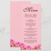 Menu Elegant Pink and Yellow Floral Wedding (Voorkant / Achterkant)