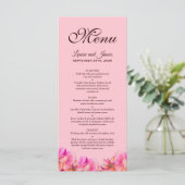 Menu Elegant Pink and Yellow Floral Wedding (Staand voorkant)