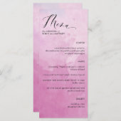 Menu Elegant Pink Hues Waterverf Wedding (Voorkant / Achterkant)