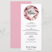 Menu Elegant Pink Peonies Wedding (Voorkant / Achterkant)