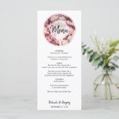 Menu Elegant Pink Peonies Wedding (Staand voorkant)