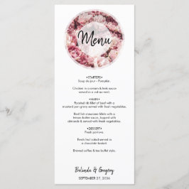 Menu Elegant Pink Peonies Wedding