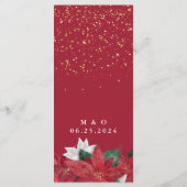 Menu Elegant Poinsettia Red Kerstmis (Achterkant)