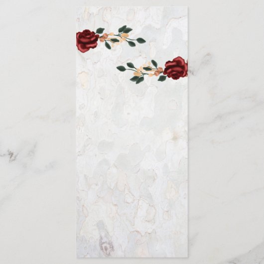 Menu Elegant - Red Roses Gold - Gegevens (Achterkant)