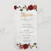 Menu Elegant - Red Roses Gold - Gegevens (Voorkant / Achterkant)