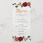 Menu Elegant - Red Roses Gold - Gegevens (Voorkant)