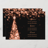 Menu Elegant Roos Gold Black kerstbruiloft (Voorkant / Achterkant)