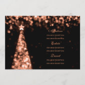 Menu Elegant Roos Gold Black kerstbruiloft (Voorkant)