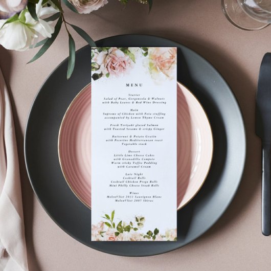 Menu Elegant Roos Romance Wedding