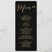 Menu Elegant Round Black en Gold Foil Weddenschap (Voorkant)