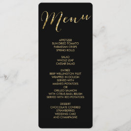 Menu Elegant Round Black en Gold Foil Weddenschap