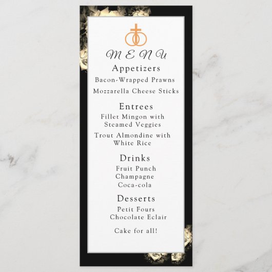 Menu Elegant Rozen Wedding (Voorkant)