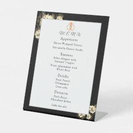 Menu Elegant Rozen Wedding Reclamebord Met Voetstuk