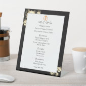 Menu Elegant Rozen Wedding Reclamebord Met Voetstuk (Insitu)