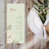 Menu Elegant Sage Green and Blush Floral Wedding