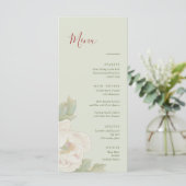 Menu Elegant Sage Green and Blush Floral Wedding (Staand voorkant)