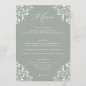 Menu Elegant Sage Green Vintage Wedding (Voorkant)
