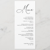 Menu Elegant Script Black and White Wedding Dinner (Voorkant)