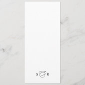 Menu Elegant Script Black and White Wedding Dinner (Achterkant)