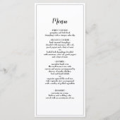 Menu Elegant Script Black Borded Weddenrennen (Voorkant)