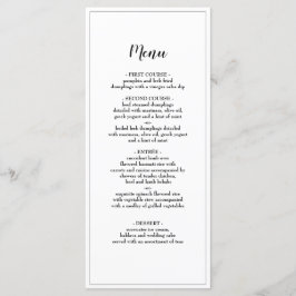 Menu Elegant Script Black Borded Weddenrennen
