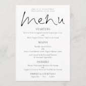 Menu Elegant Script Black White Wedding Kaart (Voorkant)