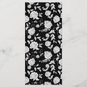 Menu Elegant Script Floral Black White Wedding (Achterkant)