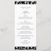 Menu Elegant Script Floral Black White Wedding (Voorkant)