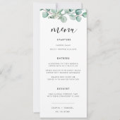 Menu Elegant Script Modern Greenery Wedding Kaart (Voorkant)
