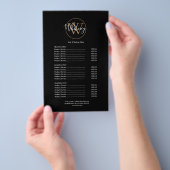 Menu Elegant Script Monogram Salon Service (Hand)