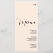 Menu Elegant Script Tan Black Simple Wedding (Voorkant)