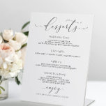 Menu Elegant Script Wedding Dessert Bar Reclamebord Met Voetstuk<br><div class="desc">Elegant Dessert Bar of het Permanente Teken van het Menu voor Weddings & Gebeurtenissen: Dit ontwerp kenmerkt een elegant en romantisch kalligrafiemanuscript... perfect voor een luxe bruiloft of een luxe gebeurtenis! Zet in een lijst,  en toon dit bij uw desserts lijst.</div>