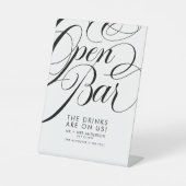 Menu Elegant Script Wedding Free Drink Bar Reclamebord Met Voetstuk (Voorkant)