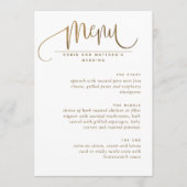 Menu Elegant Script, White en Gold Wedding (Voorkant)