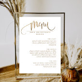 Menu Elegant Script, White en Gold Wedding