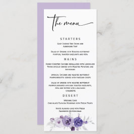 Menu Elegant Silver en Paarse bruiloft