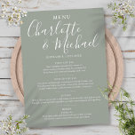 Menu Elegant Silver Sage Signature Wedding<br><div class="desc">Met kenmerkende stijlnamen,  kan dit elegante zilveren wijze menu met uw informatie in chique witte belettering worden gepersonaliseerd. Ontworpen door Thisnotme©</div>