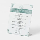 Menu Elegant Silver Sage Waterverf Reclamebord Met Voetstuk (Voorkant)