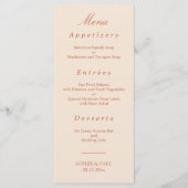 Menu Elegant Terracotta Script Wedding (Voorkant)