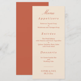 Menu Elegant Terracotta Script Wedding