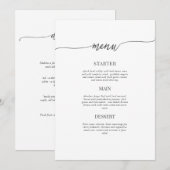 Menu Elegant text sjabloon Kaart (Voorkant / Achterkant)