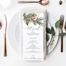 Menu Elegant Waterverf Kerstmis