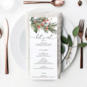 Menu Elegant Waterverf Kerstmis