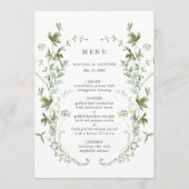 Menu Elegant Waterverf Wildflower Wedding (Voorkant)