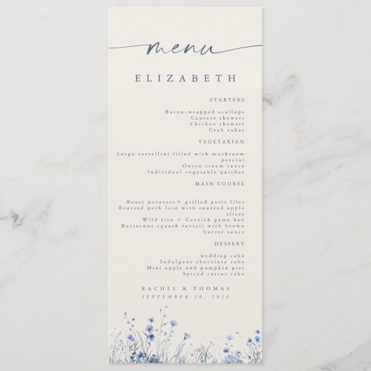 Menu Elegant Wedding Reception (Voorkant)