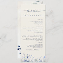 Menu Elegant Wedding Reception