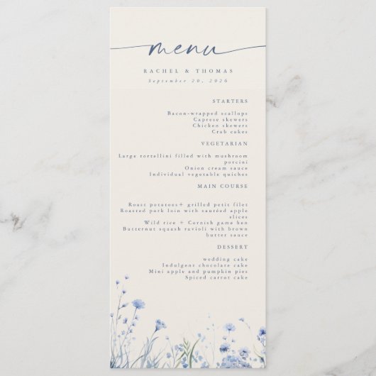 Menu Elegant Wedding Reception (Voorkant)