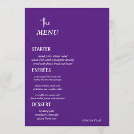 Menu Elegant Wedding Table