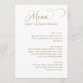Menu Elegant Wedding, White en Gold Calligraphy (Voorkant)