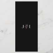 Menu Elegant White Black Monogram Weddenschap (Achterkant)